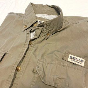 Magellan Outdoors Men's Deep Lichen Green Solid Long Sleeve Fishing Shirt